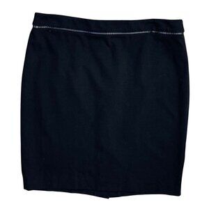 Talbots Petite Mini Pencil Skirt Black Stretch Size 12P Workwear Office